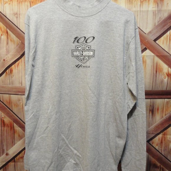 Harley Davidson 100 Years Mock Neck T~Sheldons Harley Mass~Nice~Gently worn - Picture 1 of 6